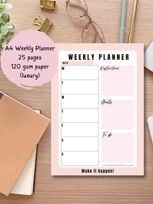 Make it Happen A4 Weekly Planner Pad