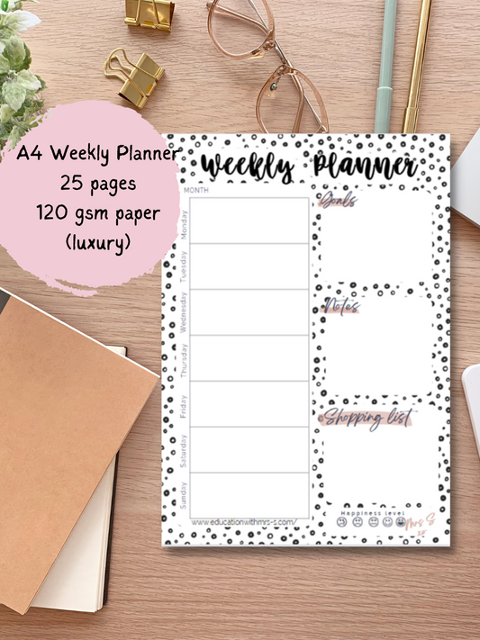 Spectacular Spots A4 Weekly Planner Pad