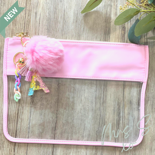 Pom Pom and chain Pencil Case/Pouch
