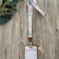 Blue Floral Delight Lanyard/Keychain + ID Holder