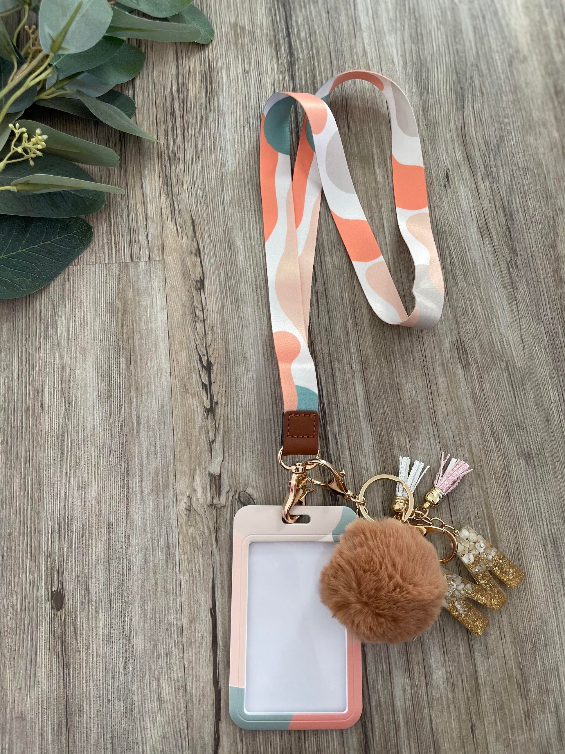 Lanyard with Autumn tones and ID card holder. 