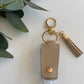 Sanitiser Pouch and Refill Bottle Keychain (Tan)