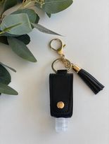 Sanitiser Pouch and Refill Bottle Keychain (Black)