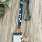 Blue Floral Delight Lanyard/Keychain + ID Holder