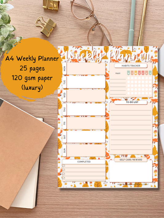 Fox A4 Weekly Planner Pad