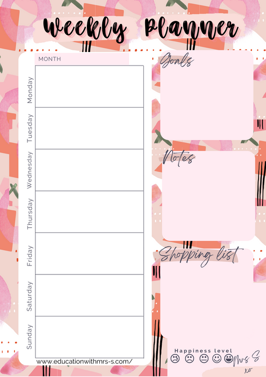 Brushed Geometric A4 Weekly Planner Pad