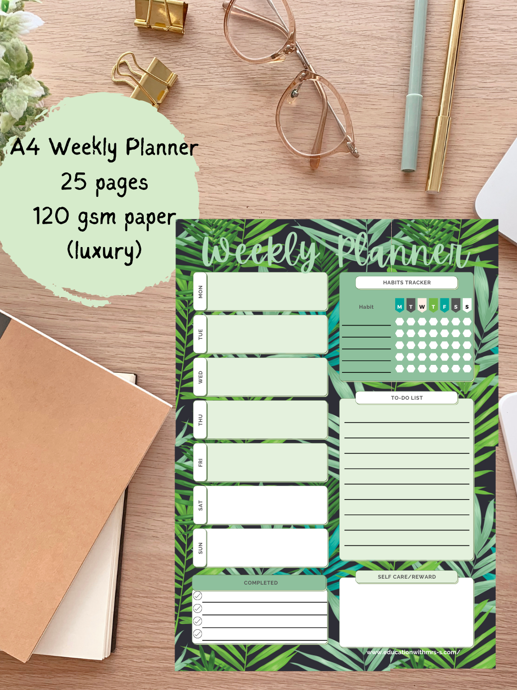 Rainforest A4 Weekly Planner Pad
