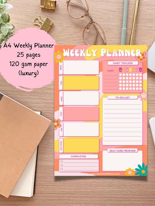 Just Start A4 Weekly Planner Pad
