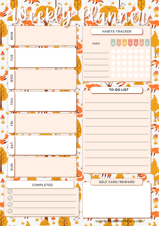 Fox A4 Weekly Planner Pad